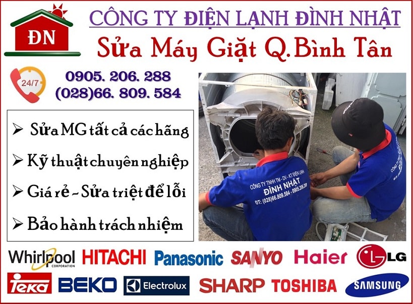 Sửa máy giặt quận Bình Tân